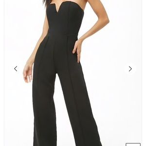 pintucked wide leg jumpsuit